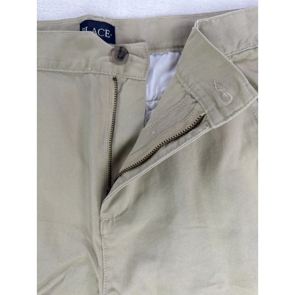 The Children's Place Chino Shorts Uniform Cotton Tan Boys Size 18 Slim 2pk NWT